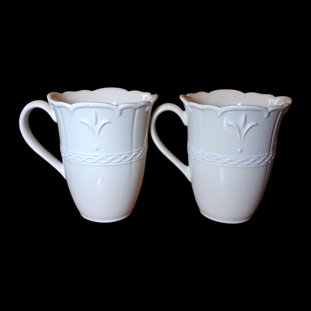 Lenox Butlers Patisserie Pantry Set of 2 Mugs 5" Ivory